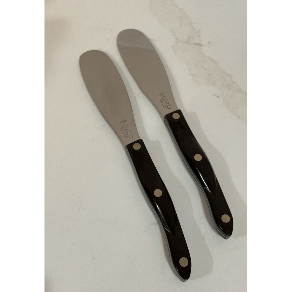 2 Cutco Knives 1768 Spatula Spreader Knife Classic Brown Handle Kitchen Chef USA